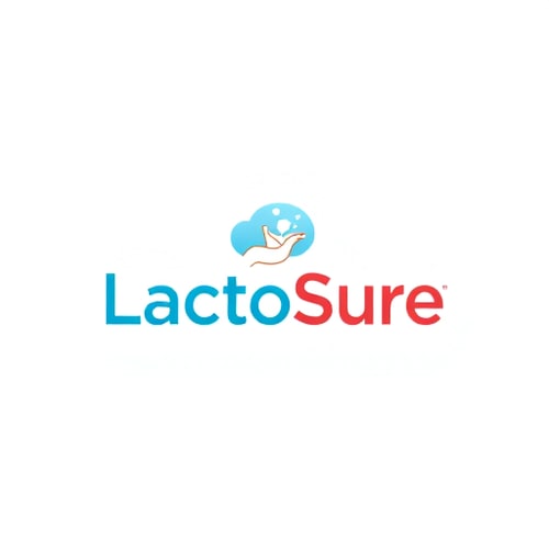 AI Design for create a logo for a company with the name "LactoSure" Which checks for milk adultration