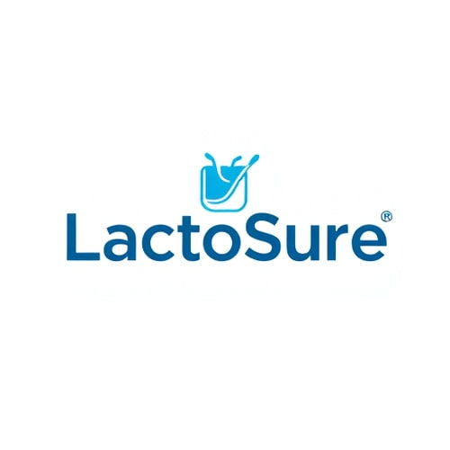 AI Design for create a logo for a company with the name "LactoSure" Which checks for milk adultration