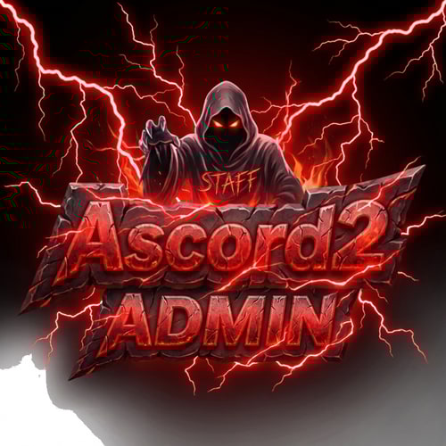 AI Design for Szerkeszd át. Ascord ADMIN feliratra. phantom maradhat piros szemmel a kasza tünjön el. Illetve legyen körülöte piros villámok. Piros szín mardhat. illeve a phanom ruházatba gravirozd bele a STAFF szót