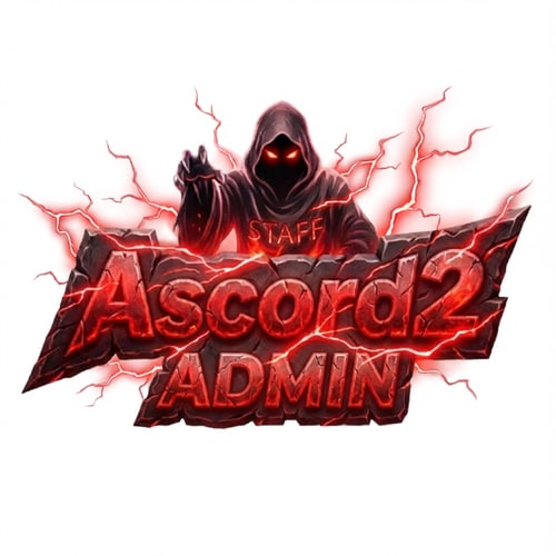 AI Design for Szerkeszd át. Ascord ADMIN feliratra. phantom maradhat piros szemmel a kasza tünjön el. Illetve legyen körülöte piros villámok. Piros szín mardhat. illeve a phanom ruházatba gravirozd bele a STAFF szót. Villám csak a felirat és a kaszás körül legyen.