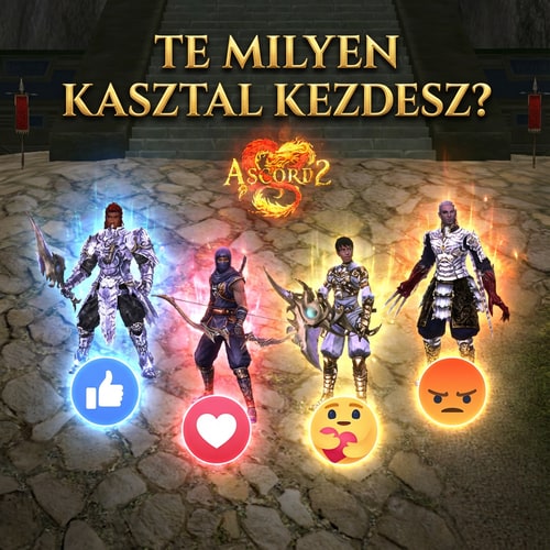 AI Design for Szerkeszd meg nekem epicen. Jó helyen látszódjon, Legyen oda írva TE MILYEN KASZTAL Kezdesz? A harcos alatt legyen 1 Like rekació, Ninja alatt legyen 1 Szív reakció, Sura alatt legyen 1 ölelés reakció, Sámán alatt 1 Dühös reakció.