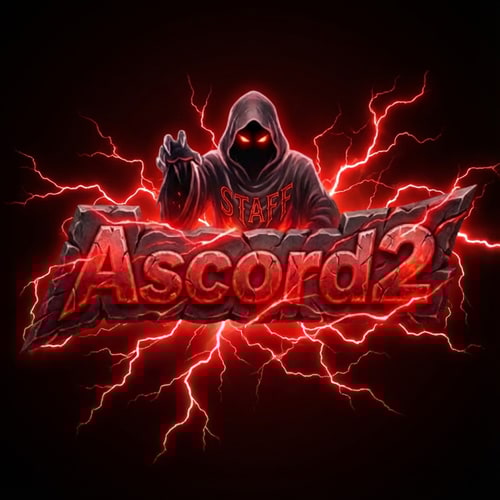 AI Design for Szerkeszd át. Ascord2 feliratra. phantom maradhat piros szemmel a kasza tünjön el. Illetve legyen körülöte piros villámok. Piros szín mardhat. illeve a phanom ruházatba gravirozd bele a STAFF szót. Villám csak a felirat és a kaszás körül legyen máshol ne legyen