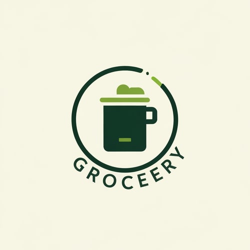 AI Design for Grocery of logo with icon color is green & dark yellow