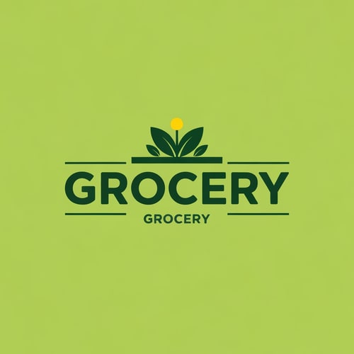 AI Design for Grocery of logo color is green & dark yellow