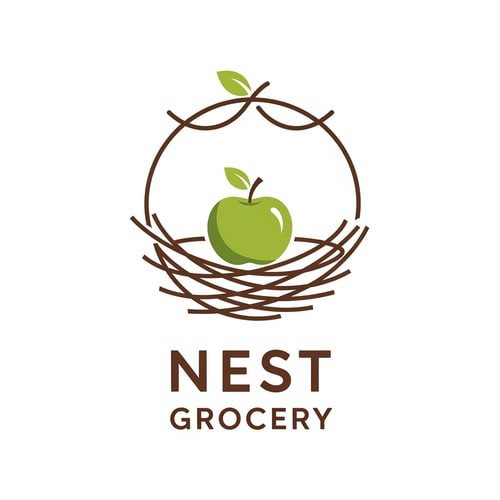 AI Design for Nest grocey logo icon unique