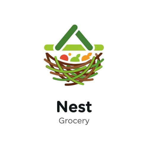 AI Design for Nest grocery logo icone