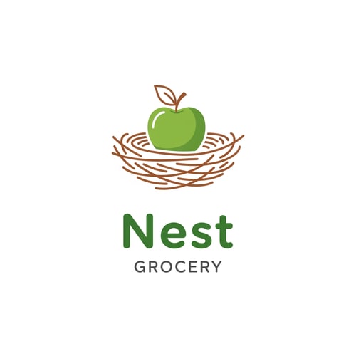 AI Design for Nest grocery logo icone