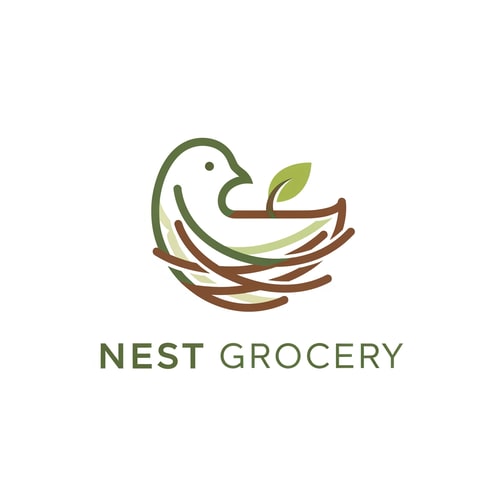 AI Design for Nest grocery logo icone