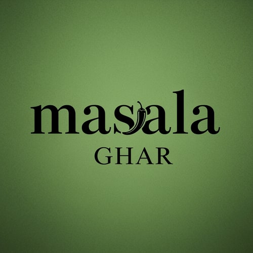 AI Design for masalaghar of logo color is dark green, black