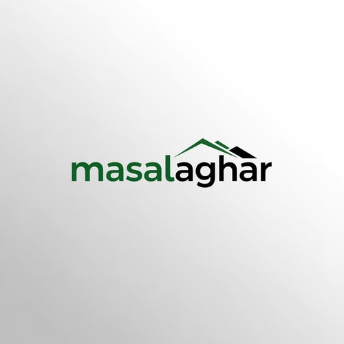 AI Design for masalaghar of logo color is dark green, black