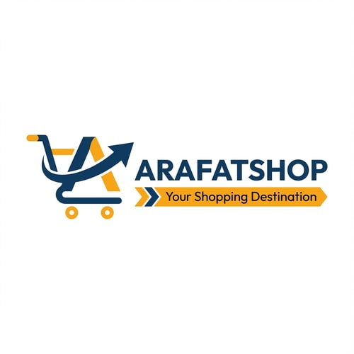 AI Design for Match the style of the reference image and create: arafatshop of ecommerce shopping logo in new look deferent style