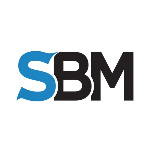 AI Design for SBM of logo blue and black