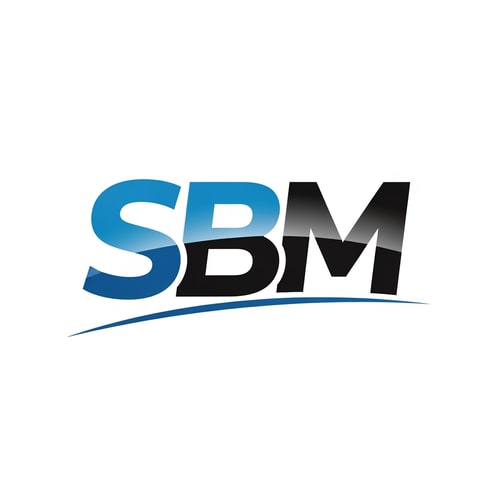 AI Design for SBM of logo blue and black like