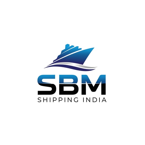 AI Design for SBM of logo shipping india, color blue and black new look