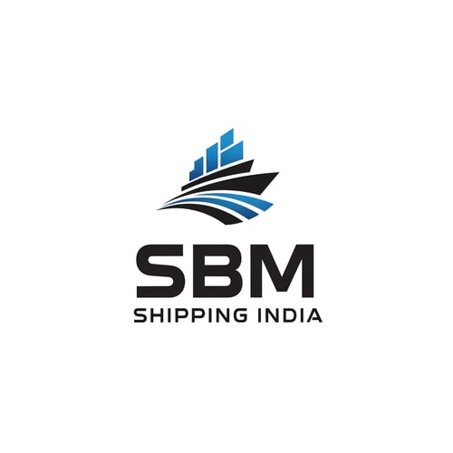 AI Design for SBM shipping india of logo color  Dark blue and black new look