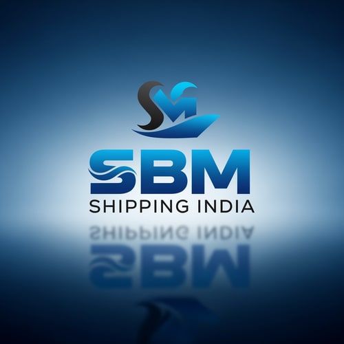 AI Design for SBM of logo shipping india, color blue and black