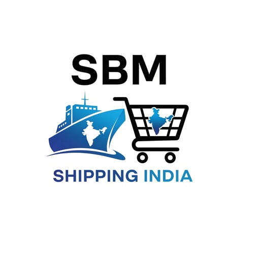 AI Design for SBM ecommerce of logo shipping india, color  blue and black new look