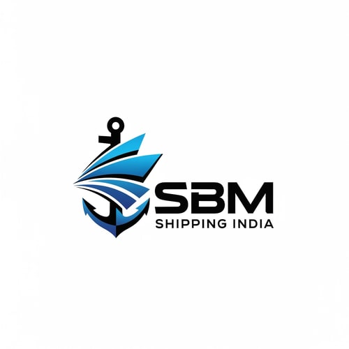 AI Design for SBM of logo blue and black shipping india in new style