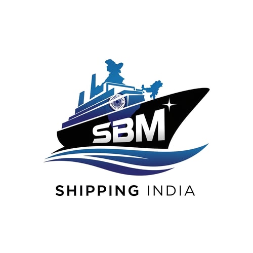 AI Design for SBM of logo blue and black icon use shipping india