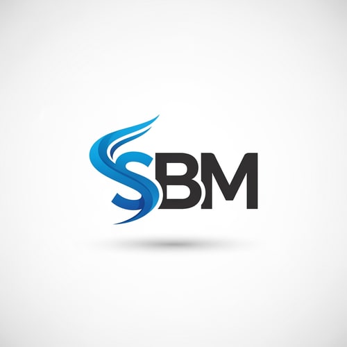 AI Design for SBM of logo blue and black in new style