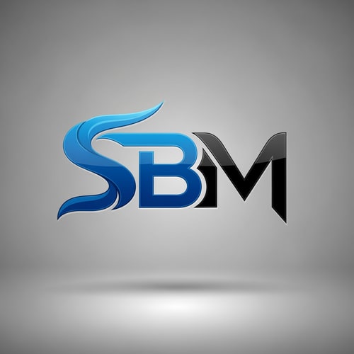 AI Design for SBM of logo blue and black in unique