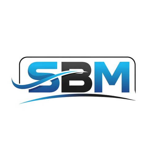 AI Design for SBM of logo blue and black