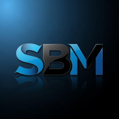 AI Design for SBM of logo blue and black