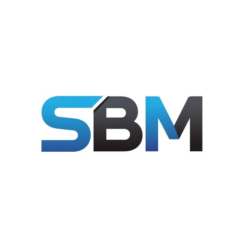 AI Design for SBM of logo blue and black like