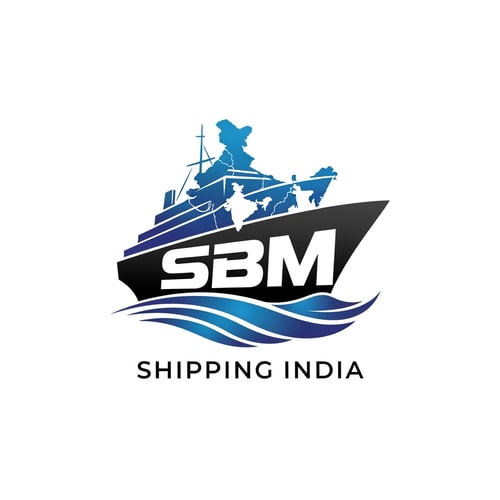 AI Design for SBM of logo blue and black icon use shipping india