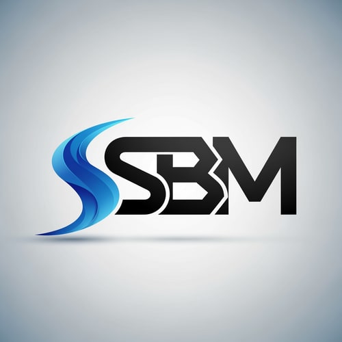 AI Design for SBM of logo blue and black in new style