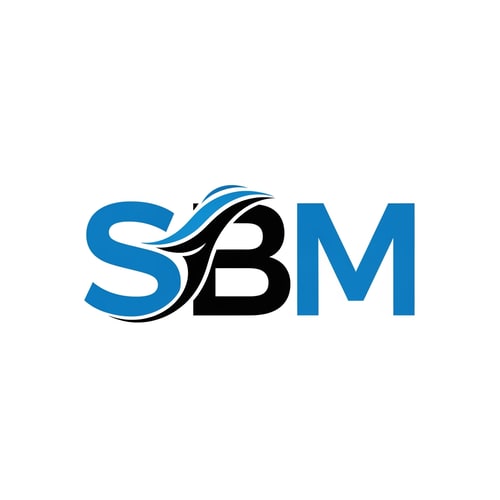 AI Design for SBM of logo blue and black like