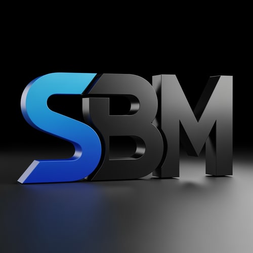 AI Design for SBM of logo blue and black in new style