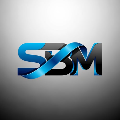 AI Design for SBM of logo blue and black like