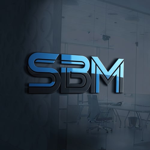AI Design for SBM of logo blue and black like