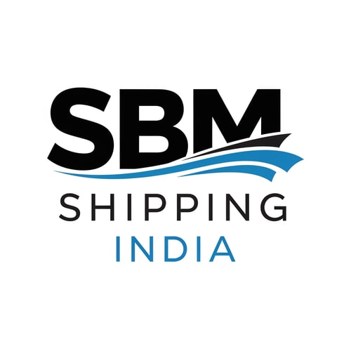 AI Design for SBM shipping india of logo color  blue and black new look