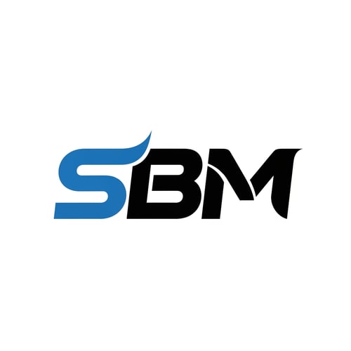 AI Design for SBM of logo blue and black