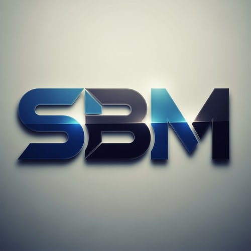 AI Design for SBM of logo blue and black