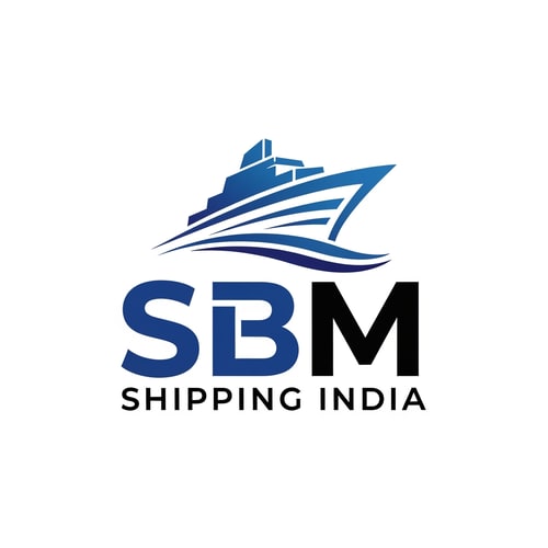 AI Design for SBM of logo shipping india, color blue and black