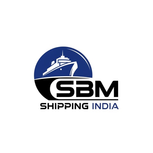 AI Design for SBM shipping india of logo color  Dark blue and black new look