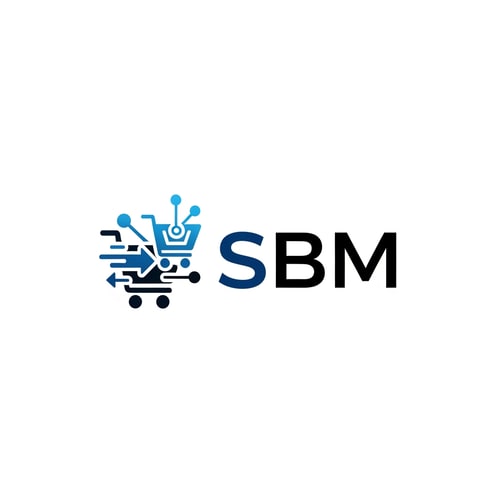 AI Design for SBM of logo blue and black in unique icon use a ecommece