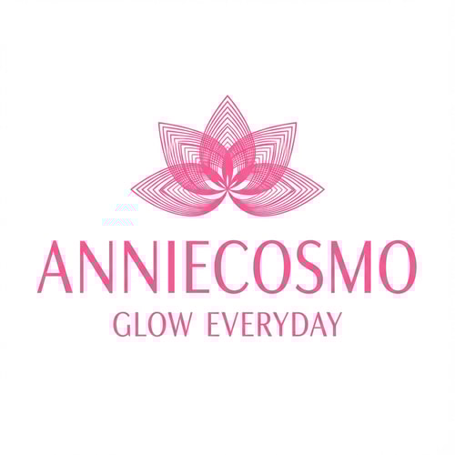 AI Design for anniecosmo logo cosmetic like same color is #ff5894 text anniecosmo