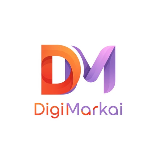 AI Design for digimarkai logo of digital marketing color is #f67b56 & #c996d1