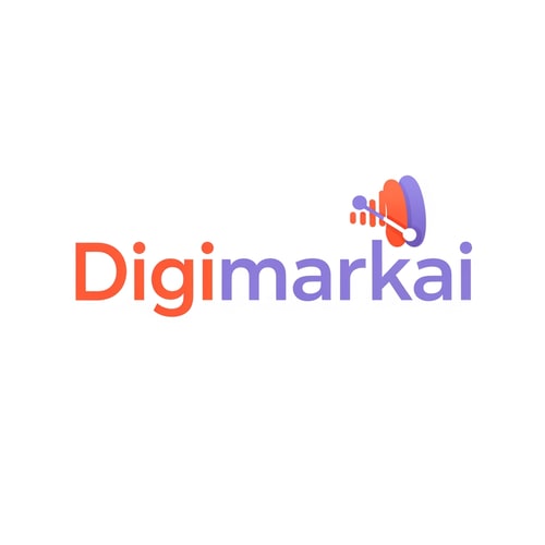 AI Design for digimarkai logo of digital marketing color is #f67b56 & #c996d1