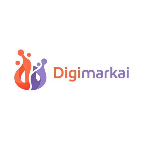 AI Design for digimarkai logo of digital marketing color is #f67b56 & #c996d1