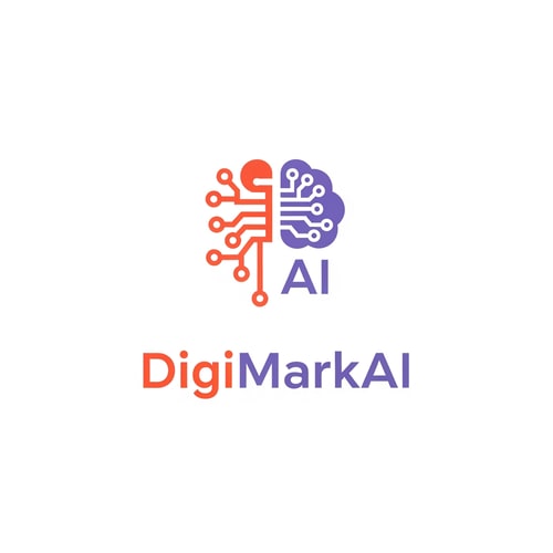 AI Design for digimarkai logo of digital marketing color is #f67b56 & #c996d1