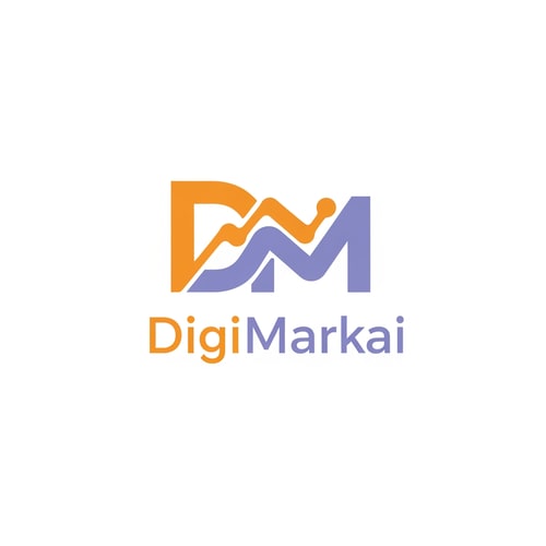 AI Design for digimarkai logo of digital marketing color is #f67b56 & #c996d1