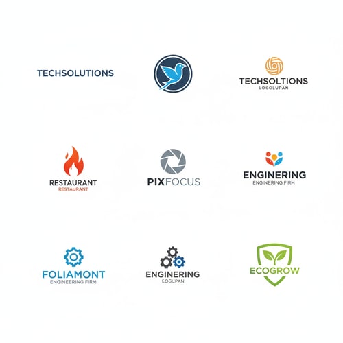 AI Design for generate 1 image having grid of 10 logos 2x5