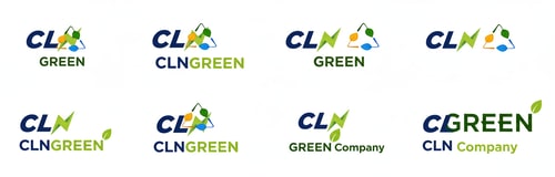 AI Design for keep N from CLN Logo and Triangleleaf from GAC logo intect and then create variations for CLNGREEN Company.