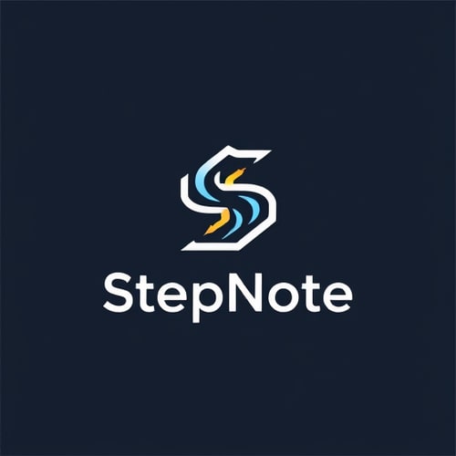 AI Design for Stepnote logo simple line style
