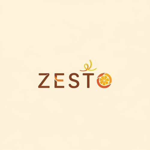 AI Design for Create a logo for cookies bakery Named by ZESTO.Minimal,Cozy,Warm Color,Modern design
